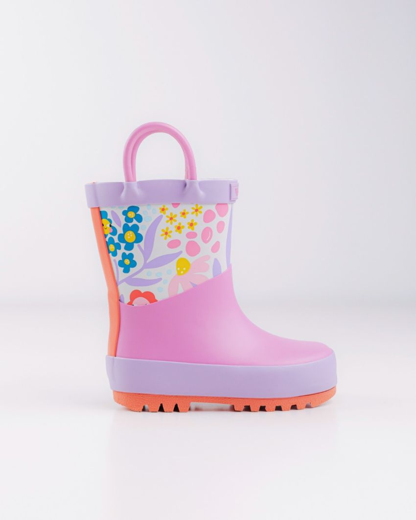 Wink - Aqqo - Flowers pink baby rainboots