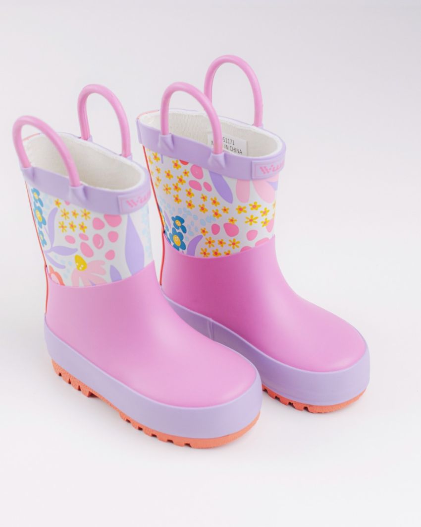 Wink - Aqqo - Flowers pink baby rainboots