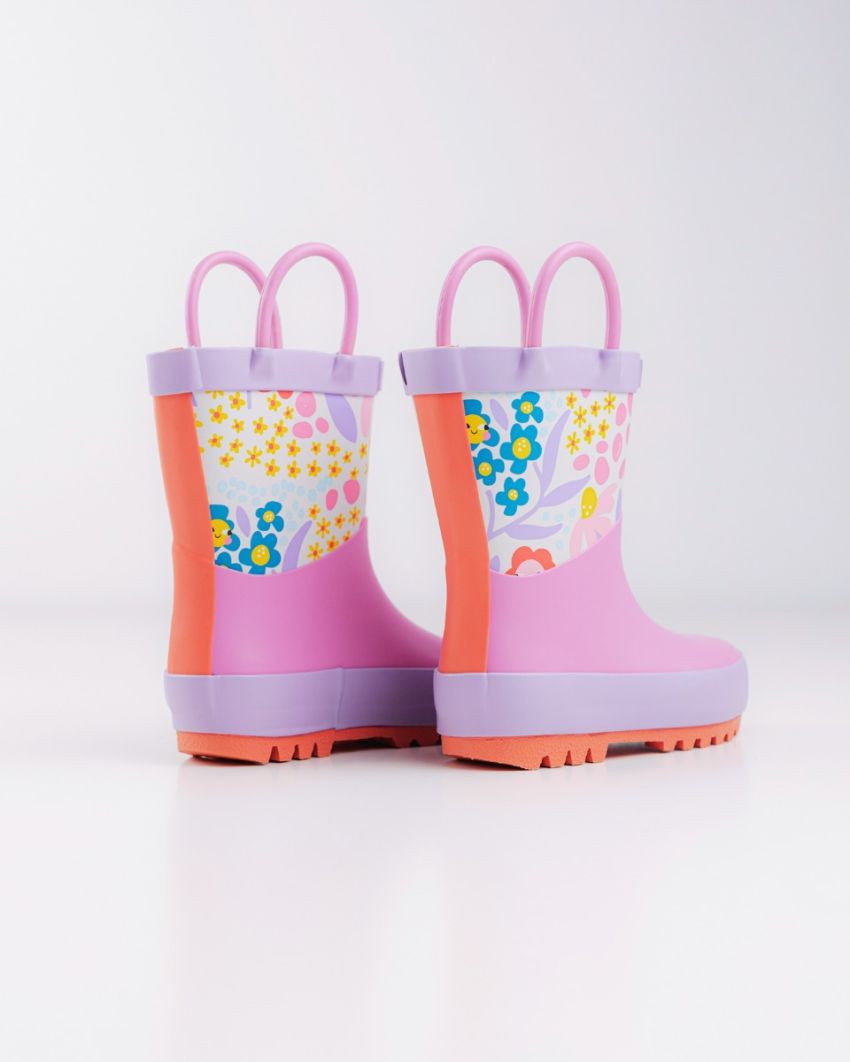 Wink - Aqqo - Flowers pink baby rainboots