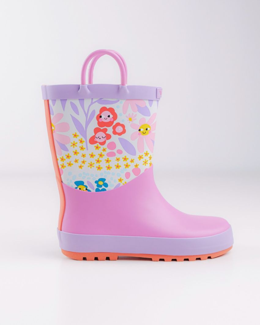 Wink - Aqqo - Flowers pink kids rainboots
