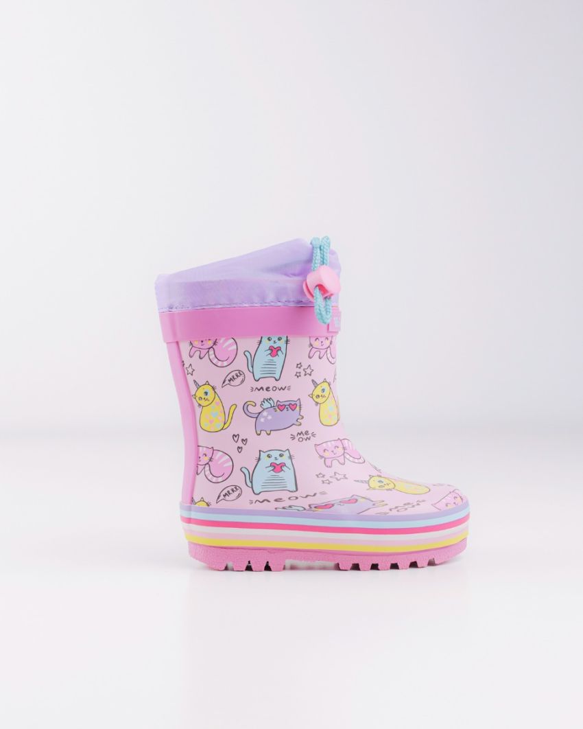 Wink - Aqqo - Meow pink baby rainboots
