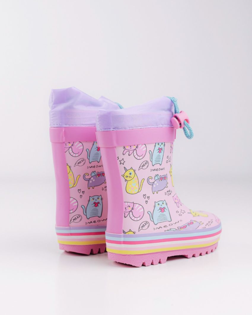 Wink - Aqqo - Meow pink baby rainboots