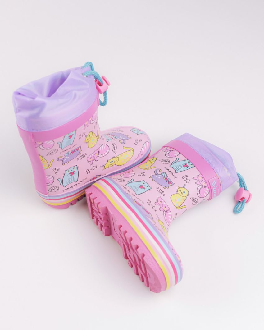 Wink - Aqqo - Meow pink baby rainboots