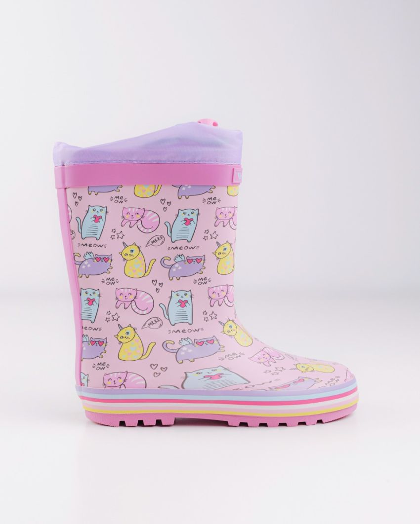 Wink - Aqqo - Meow pink kids rainboots