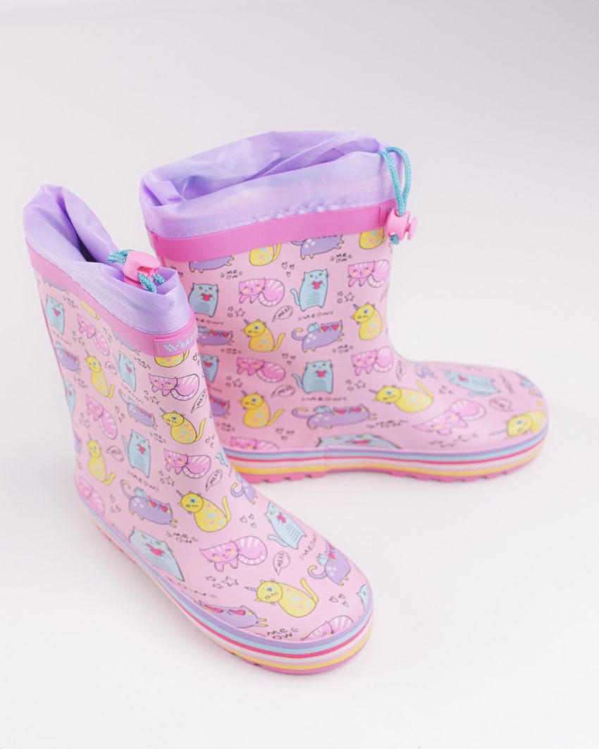 Wink - Aqqo - Meow pink kids rainboots