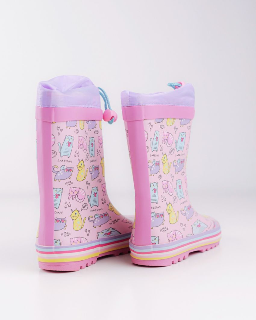 Wink - Aqqo - Meow pink kids rainboots