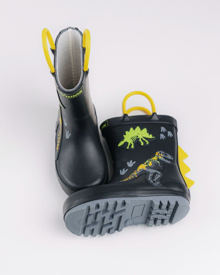 Wink - Aqqo - Fossil black baby rainboots
