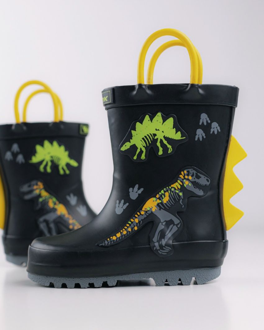 Wink - Aqqo - Fossil black baby rainboots