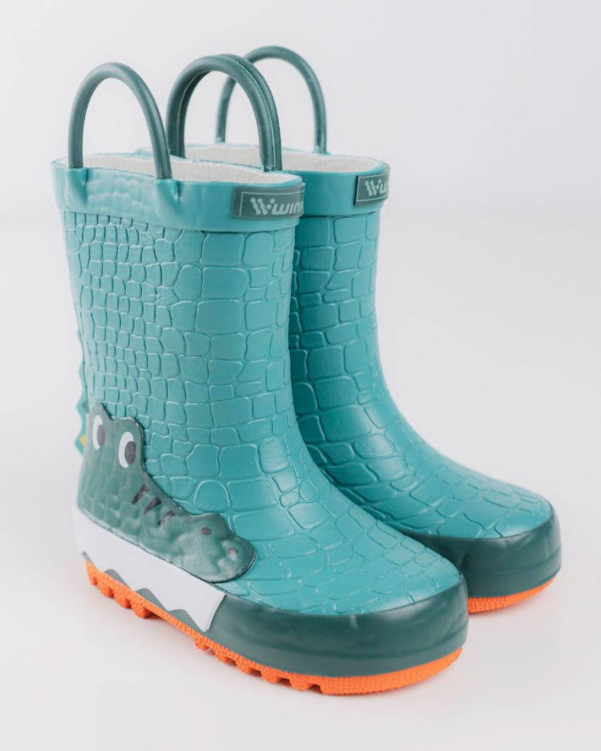 Wink - Aqqo - Aligator green baby rainboots