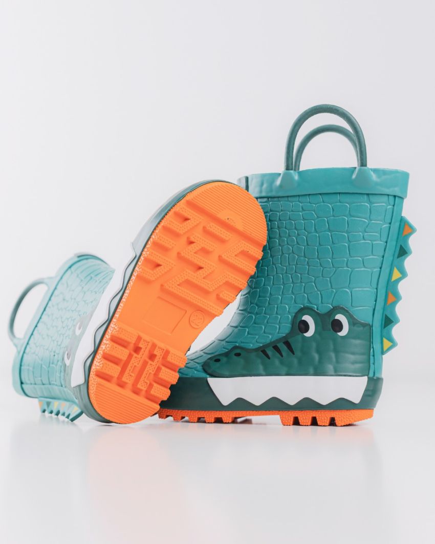 Wink - Aqqo - Aligator green baby rainboots