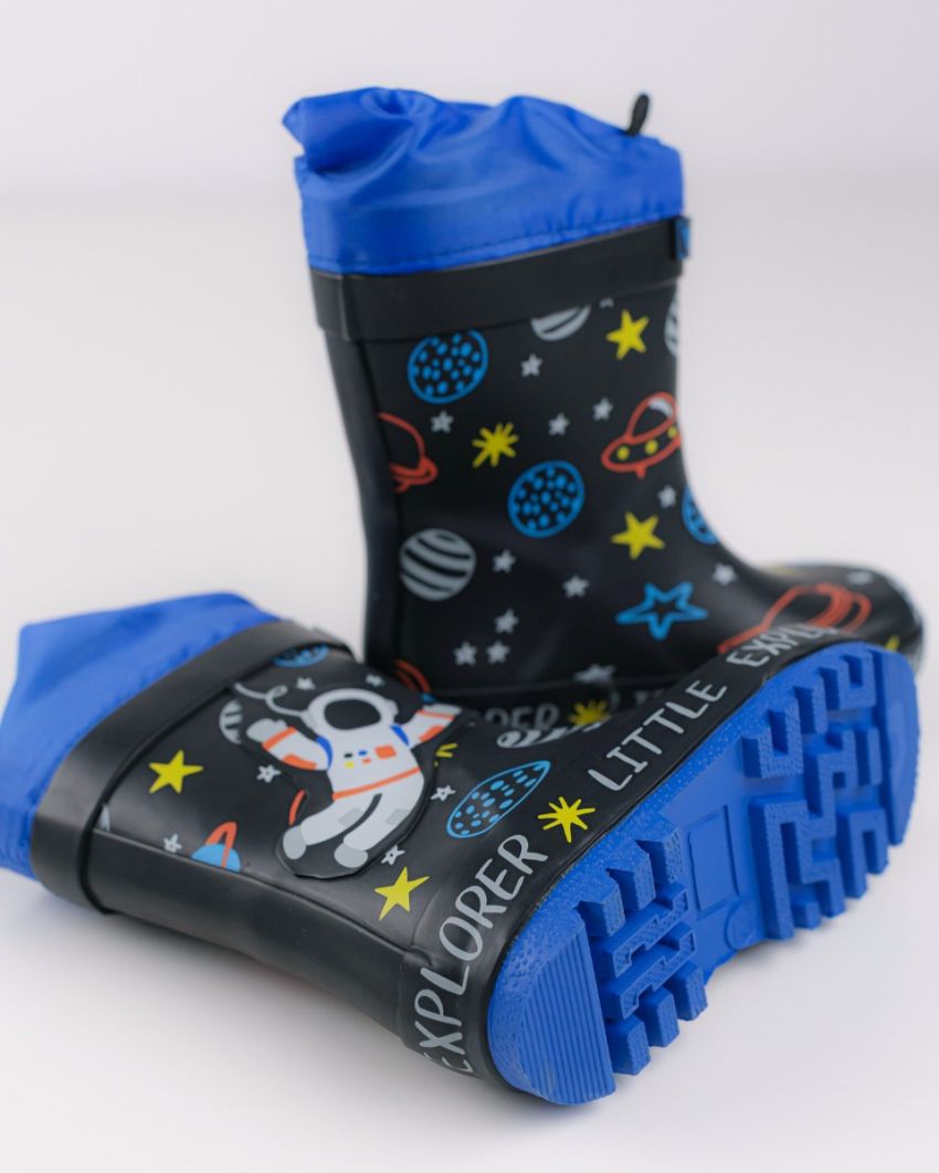 Wink - Aqqo - Little Explorer black baby rainboots