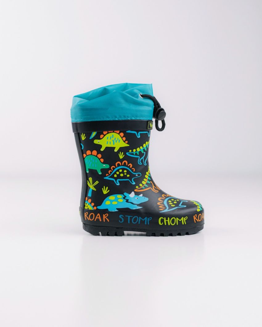 Wink - Aqqo - Dinos black baby rainboots