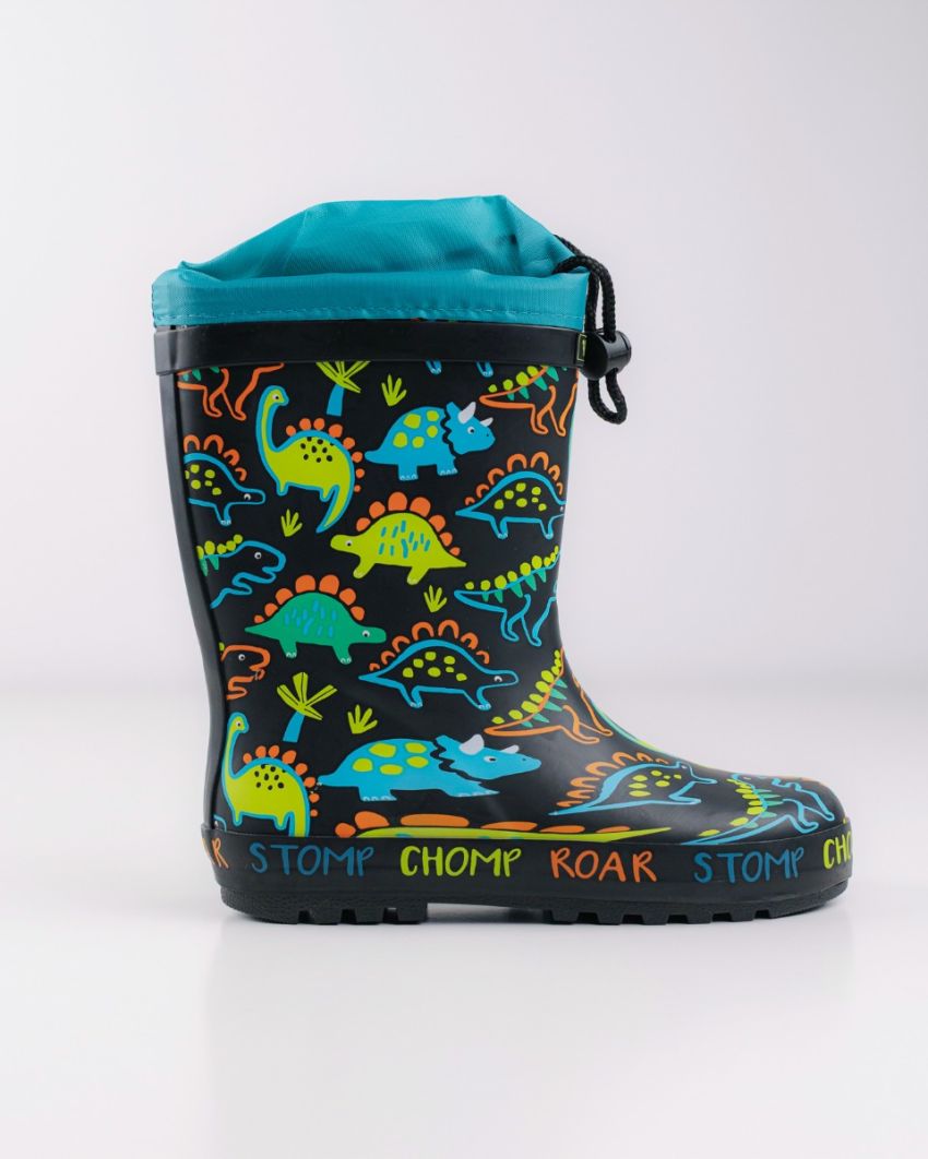 Wink - Aqqo - Dinos black kids rainboots