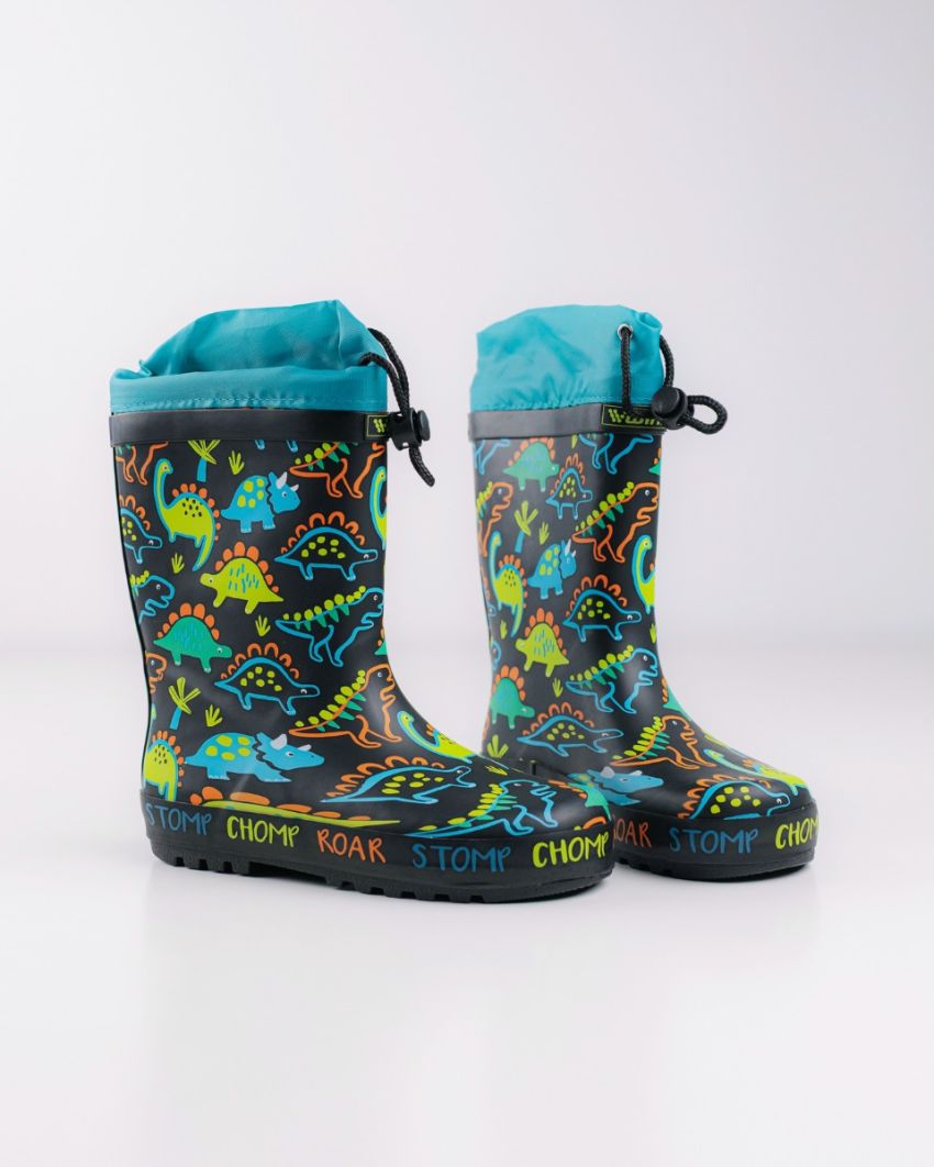 Wink - Aqqo - Dinos black kids rainboots