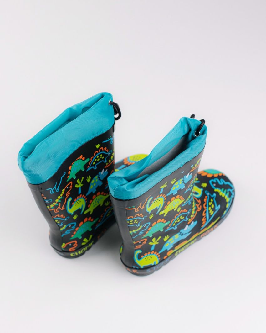 Wink - Aqqo - Dinos black kids rainboots