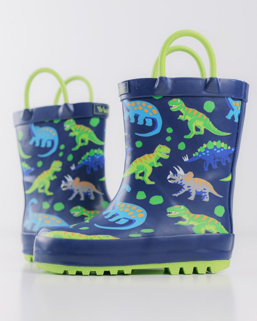 Wink - Aqqo - Prehistoric navy baby rainboots