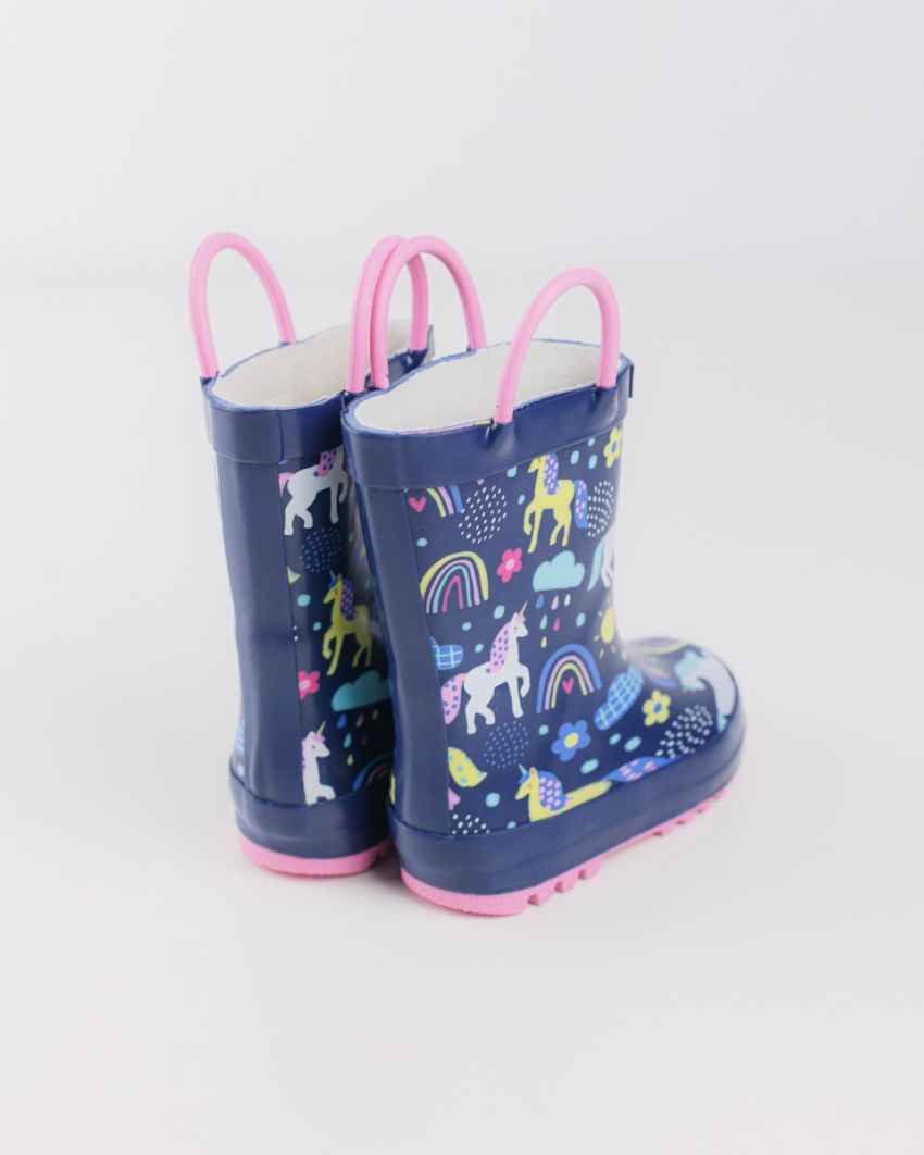 Wink - Aqqo - Rainbow navy baby rainboots