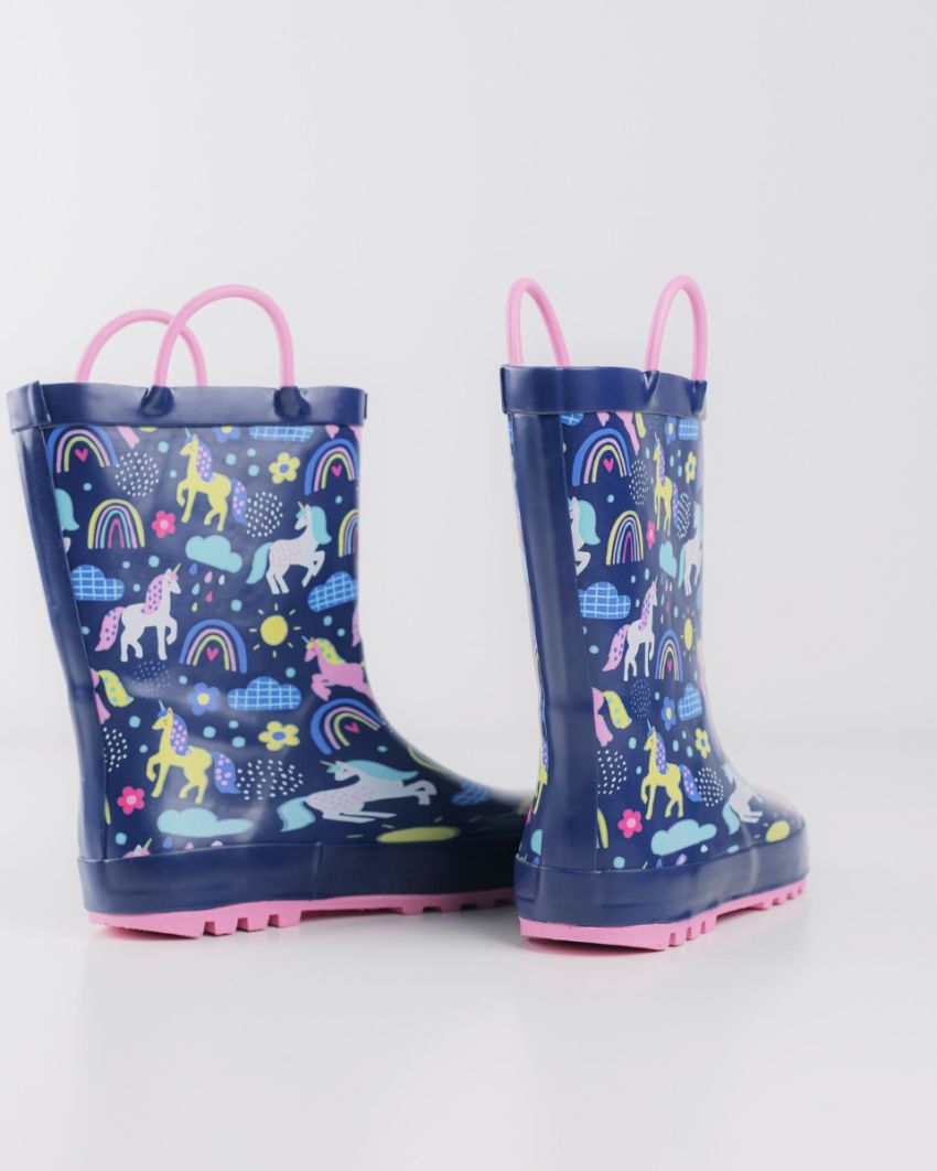 Wink - Aqqo - Rainbow navy kids rainboots