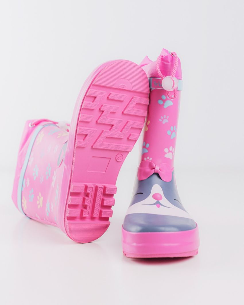 Wink - Aqqo - Paws pink kids rainboots