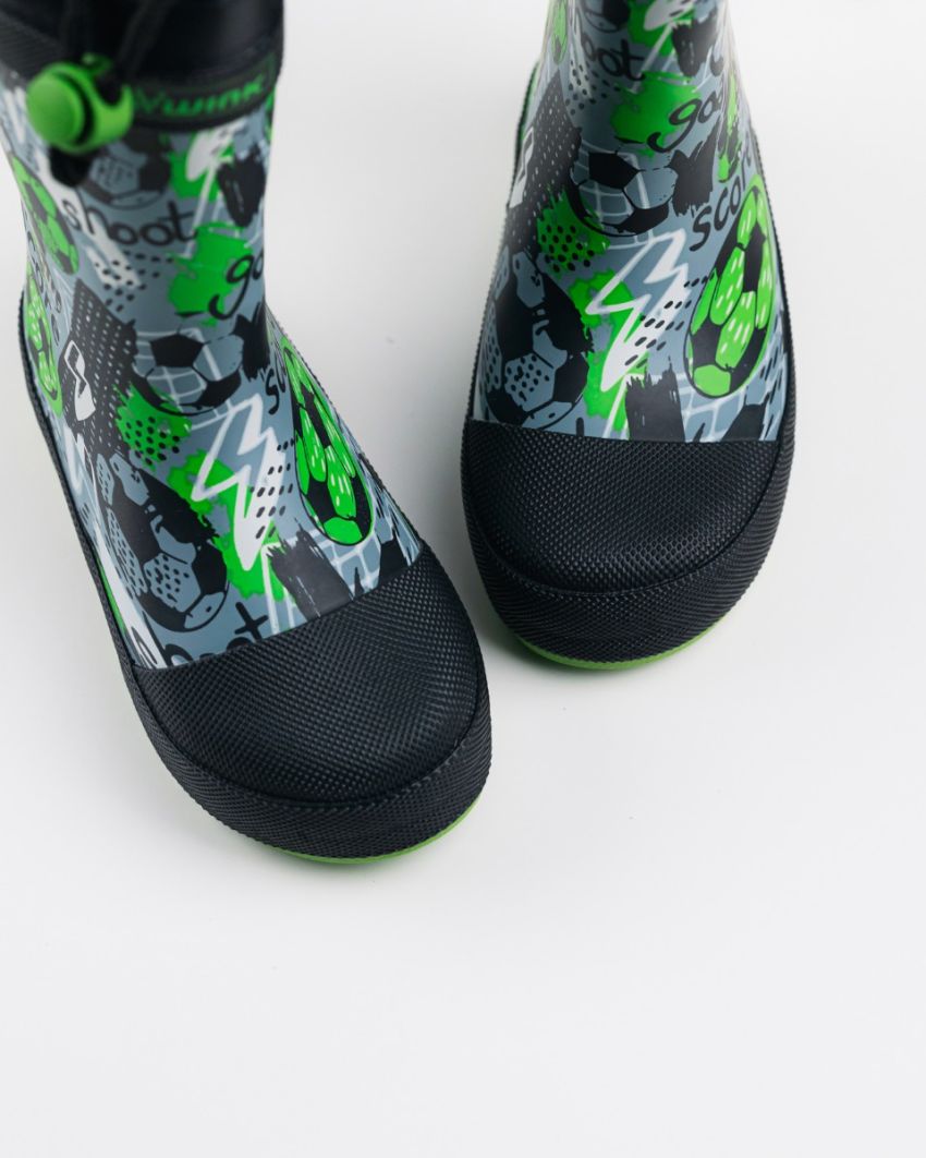 Wink - Aqqo - Futball green warm lined baby rainboots