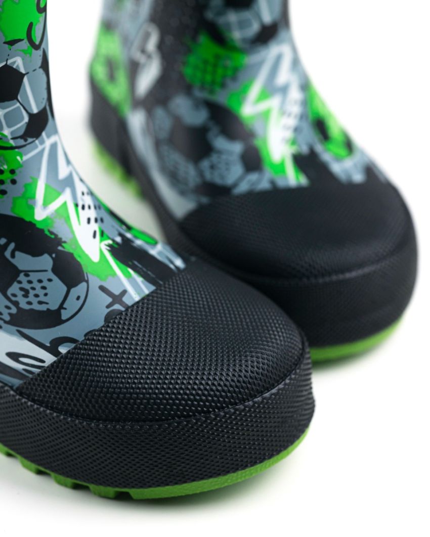 Wink - Aqqo - Futball green warm lined baby rainboots