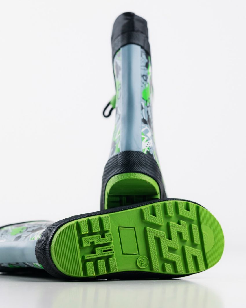 Wink - Aqqo - Futball green warm lined baby rainboots