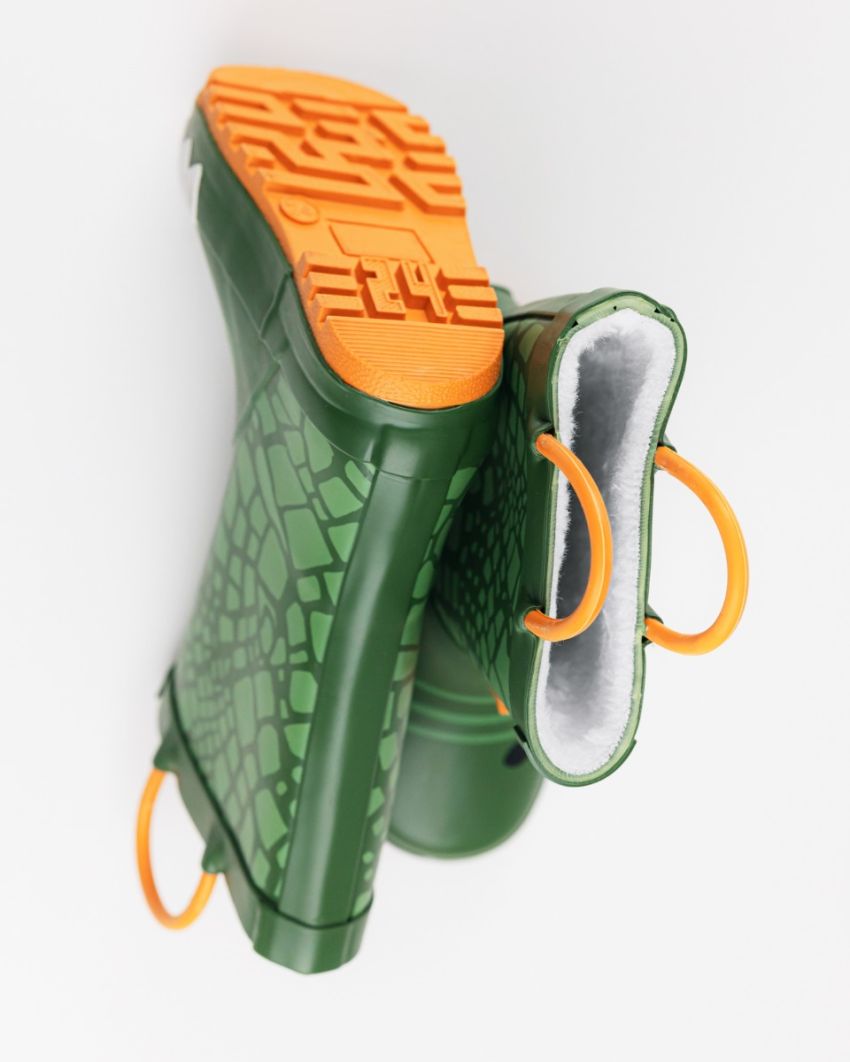Wink - Aqqo - Crocco green warm lined baby rainboots