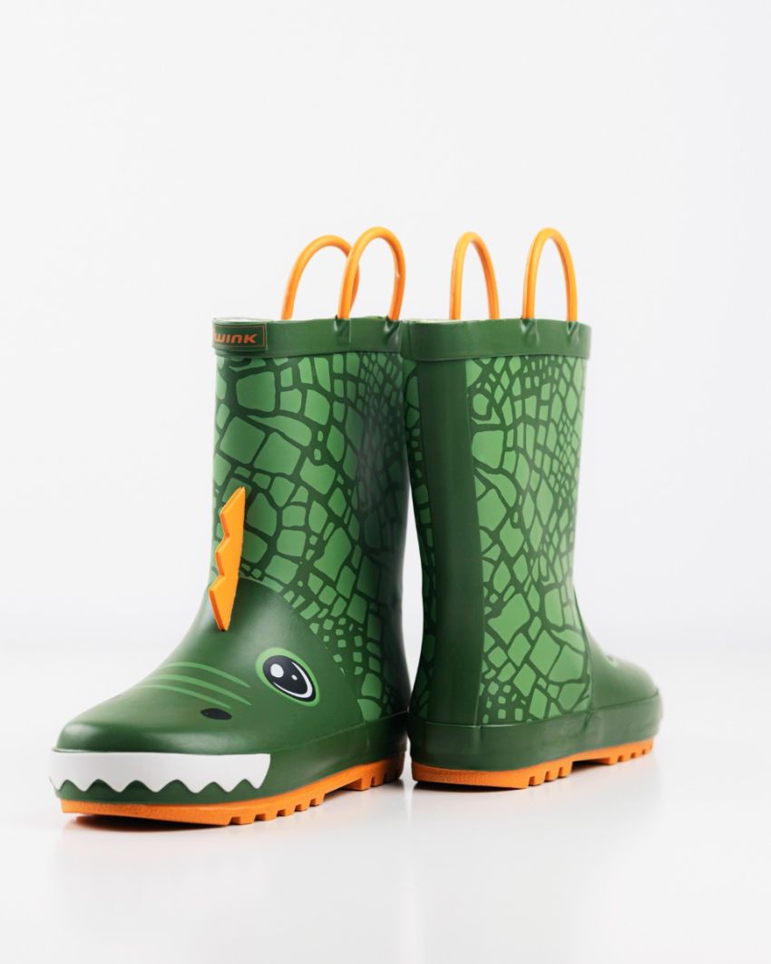 Wink - Aqqo - Crocco green warm lined kids rainboots