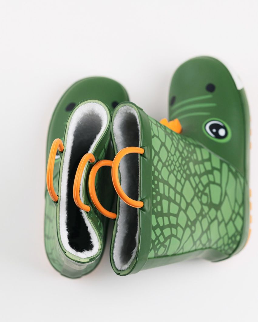 Wink - Aqqo - Crocco green warm lined kids rainboots