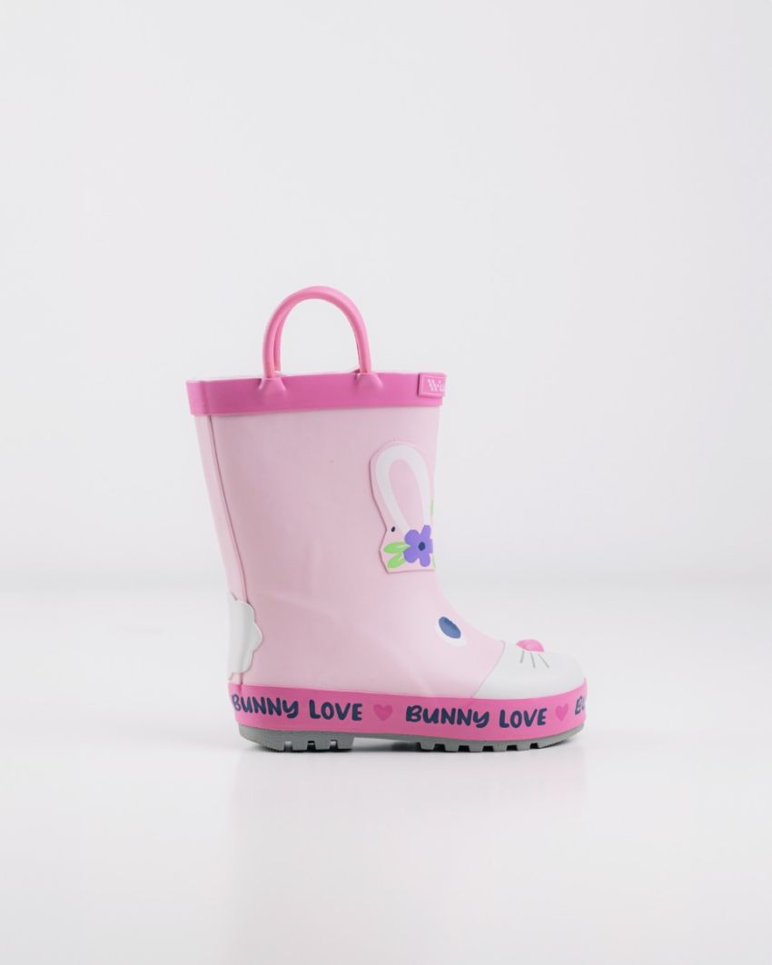 Wink - Aqqo - Bunny Love pink warm lined baby rainboots