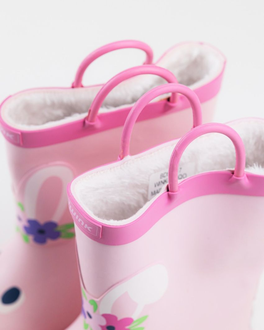 Wink - Aqqo - Bunny Love pink warm lined kids rainboots