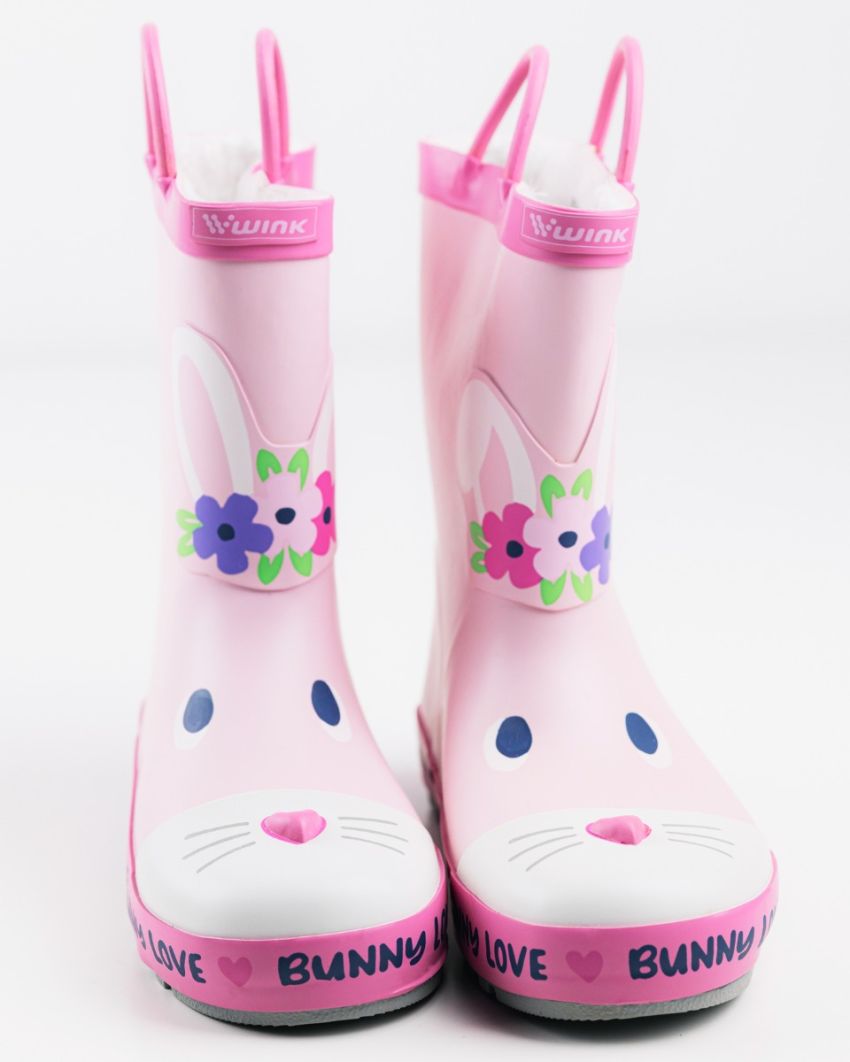 Wink - Aqqo - Bunny Love pink warm lined kids rainboots