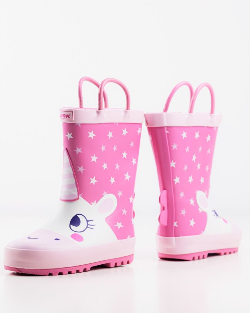 Wink - Aqqo - Unikornis magenta bélelt baba gumicsizma