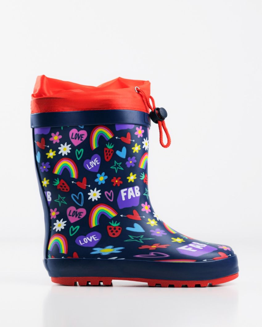 Wink - Aqqo - Fabulous navy warm lined kids rainboots