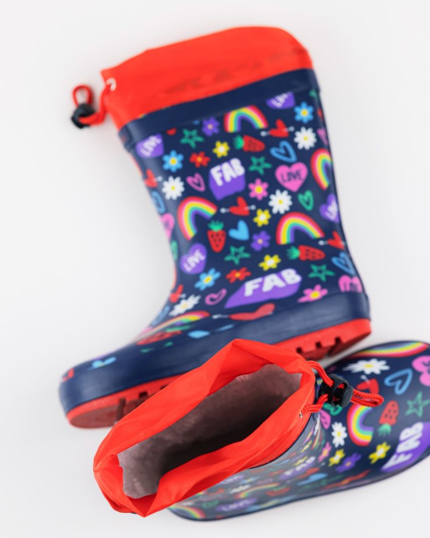Wink - Aqqo - Fabulous navy warm lined kids rainboots