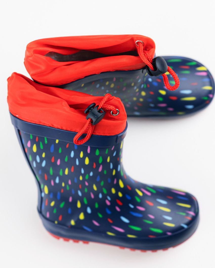 Wink - Aqqo - Raindrop navy warm lined baby rainboots