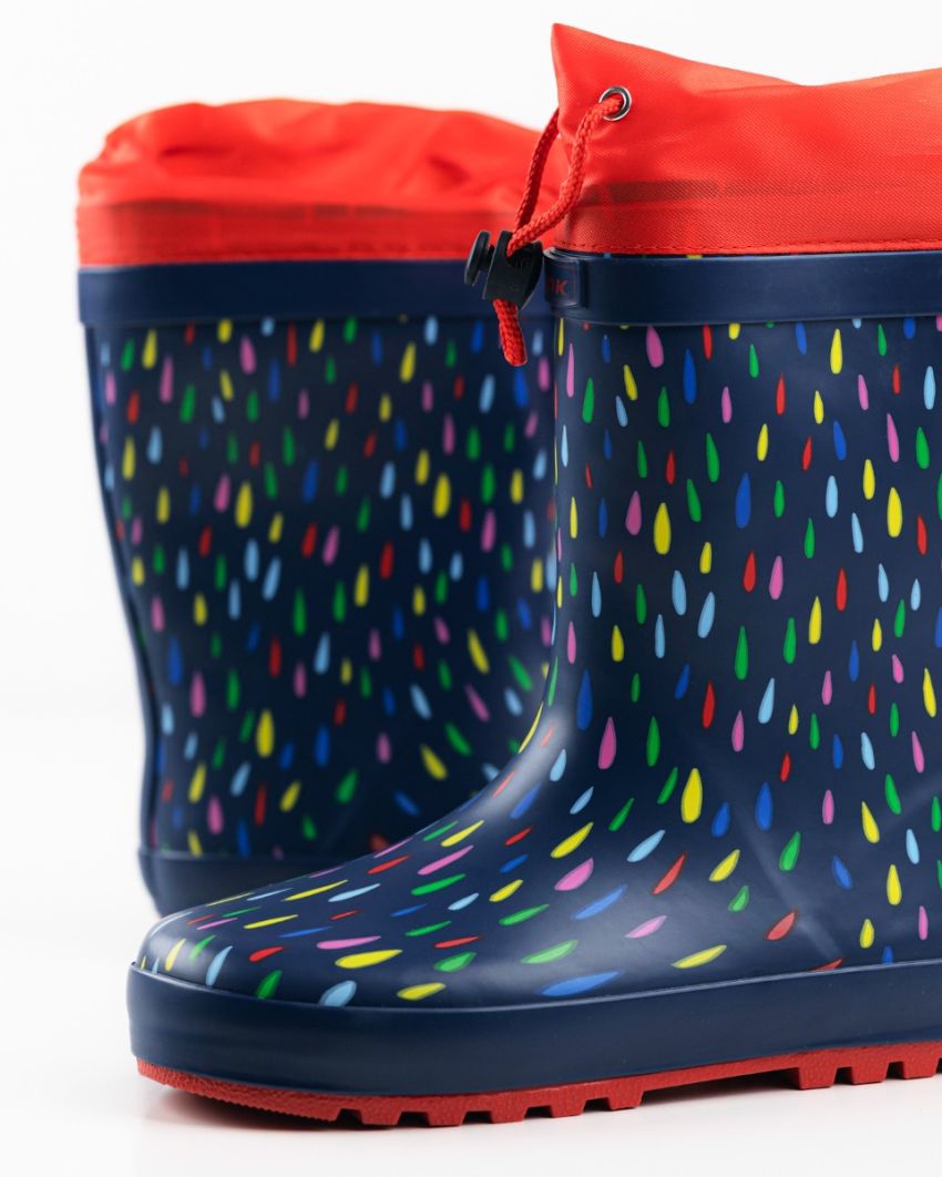 Wink - Aqqo - Raindrop navy warm lined kids rainboots