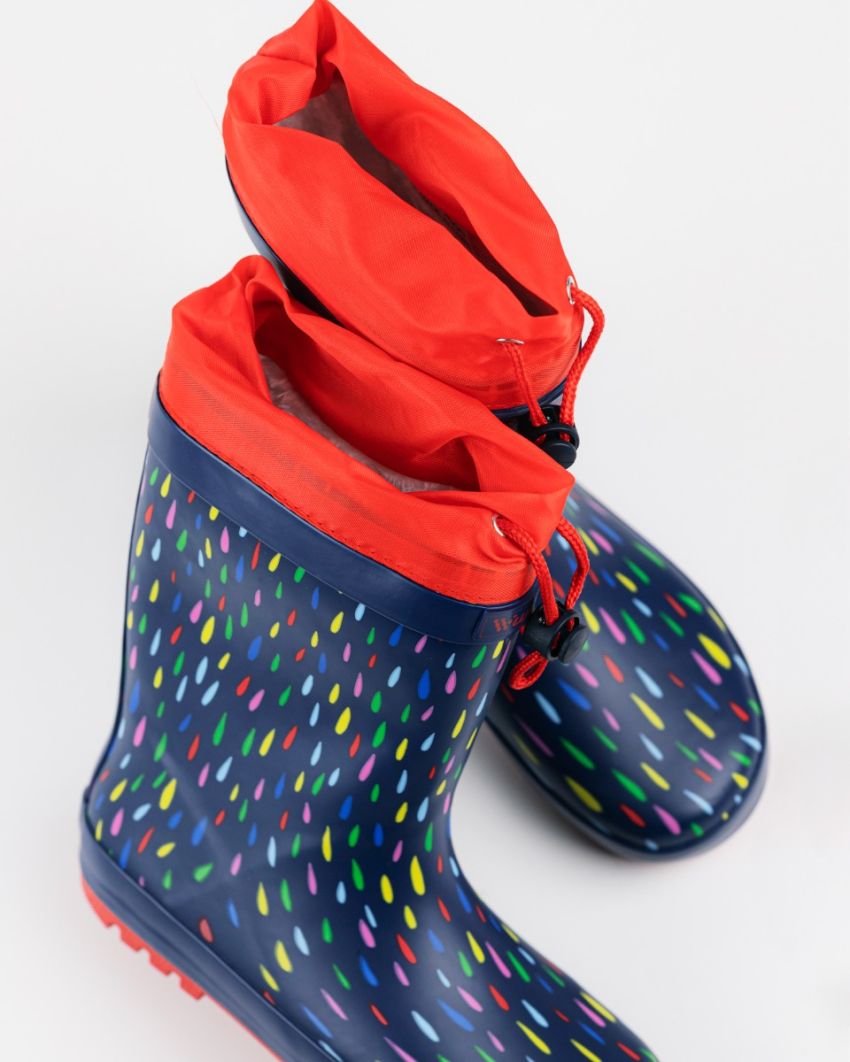 Wink - Aqqo - Raindrop navy warm lined kids rainboots