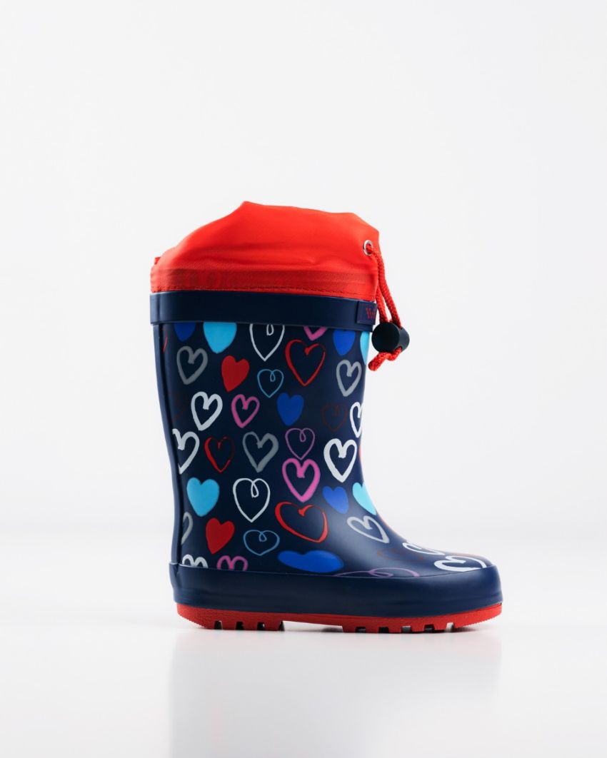 Wink - Aqqo - Hearts navy warm lined baby rainboots