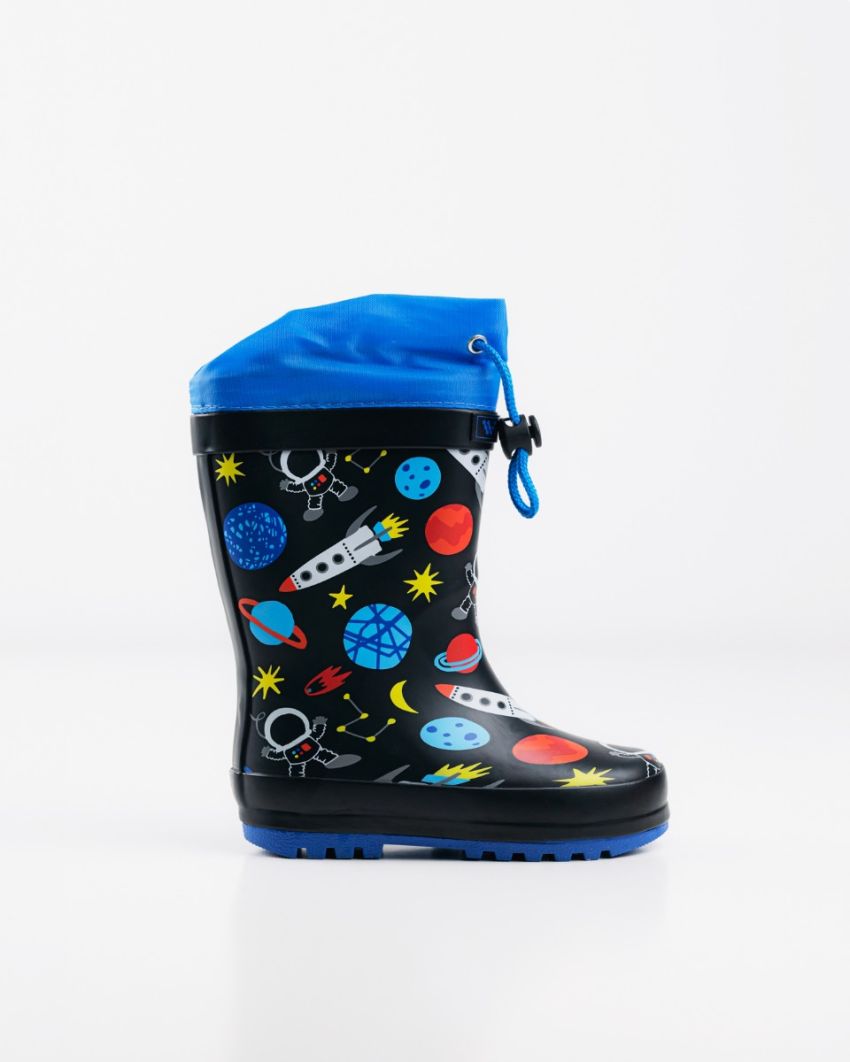 Wink - Aqqo -  Space black warm lined baby rainboots