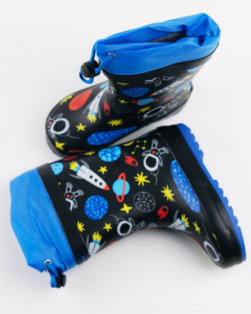 Wink - Aqqo -  Space black warm lined baby rainboots