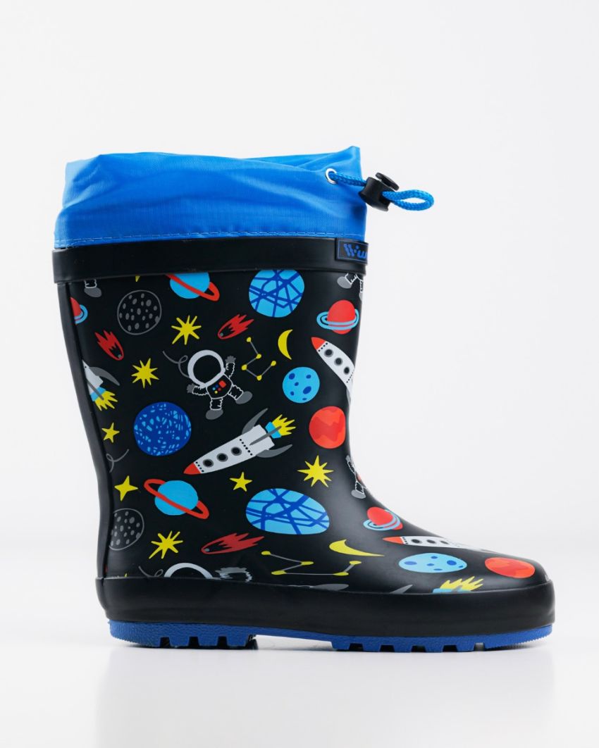 Wink - Aqqo - Space black warm lined kids rainboots