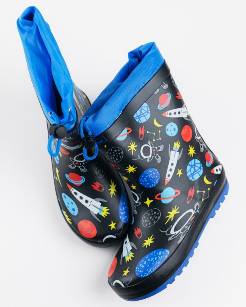 Wink - Aqqo - Space black warm lined kids rainboots
