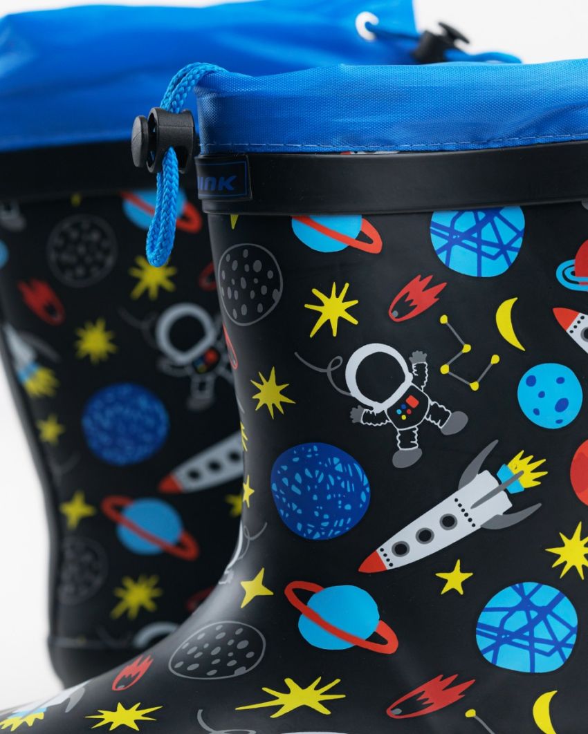 Wink - Aqqo - Space black warm lined kids rainboots