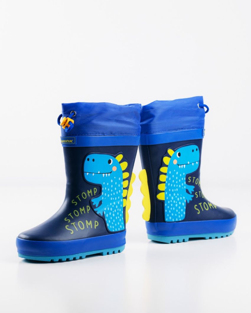 Wink - Aqqo - Dino navy warm lined baby rainboots