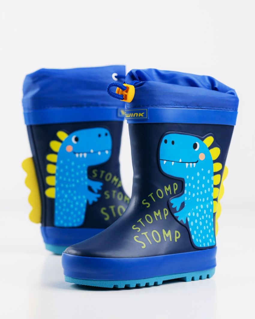 Wink - Aqqo - Dino navy warm lined baby rainboots