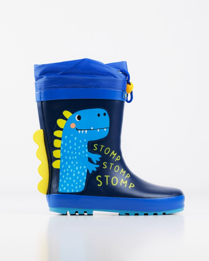 Wink - Aqqo - Dino navy warm lined kids rainboots