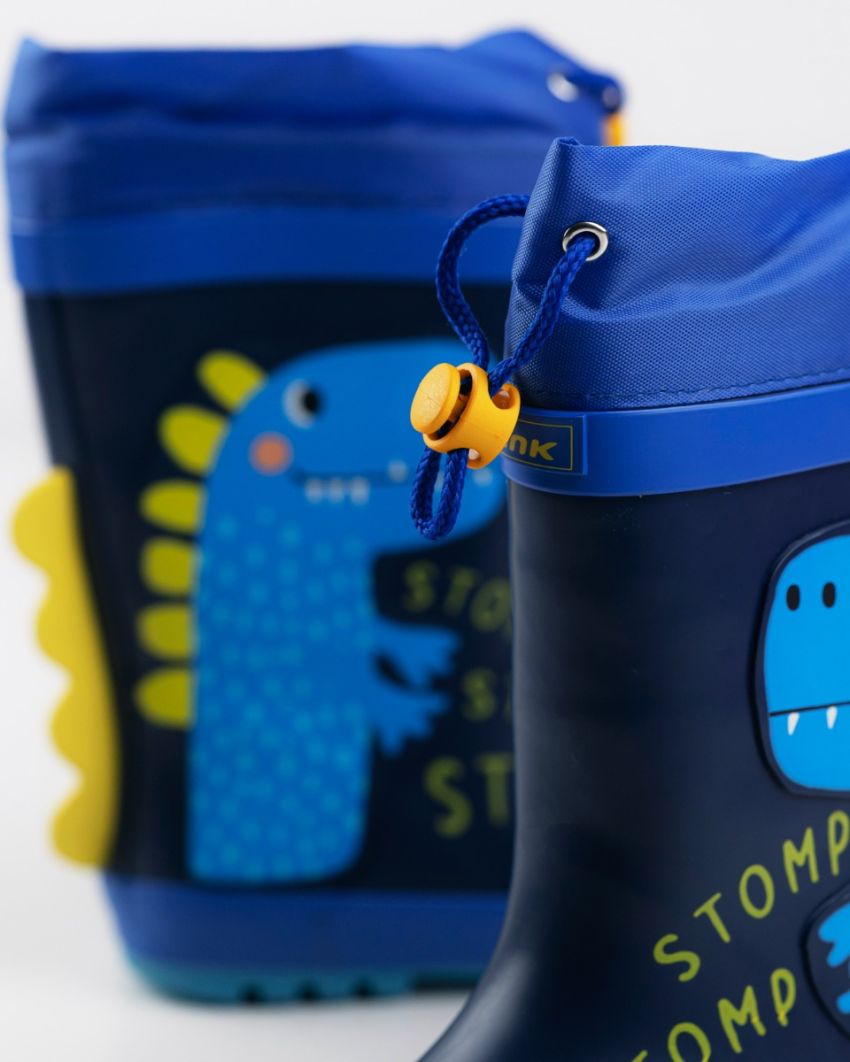 Wink - Aqqo - Dino navy warm lined kids rainboots
