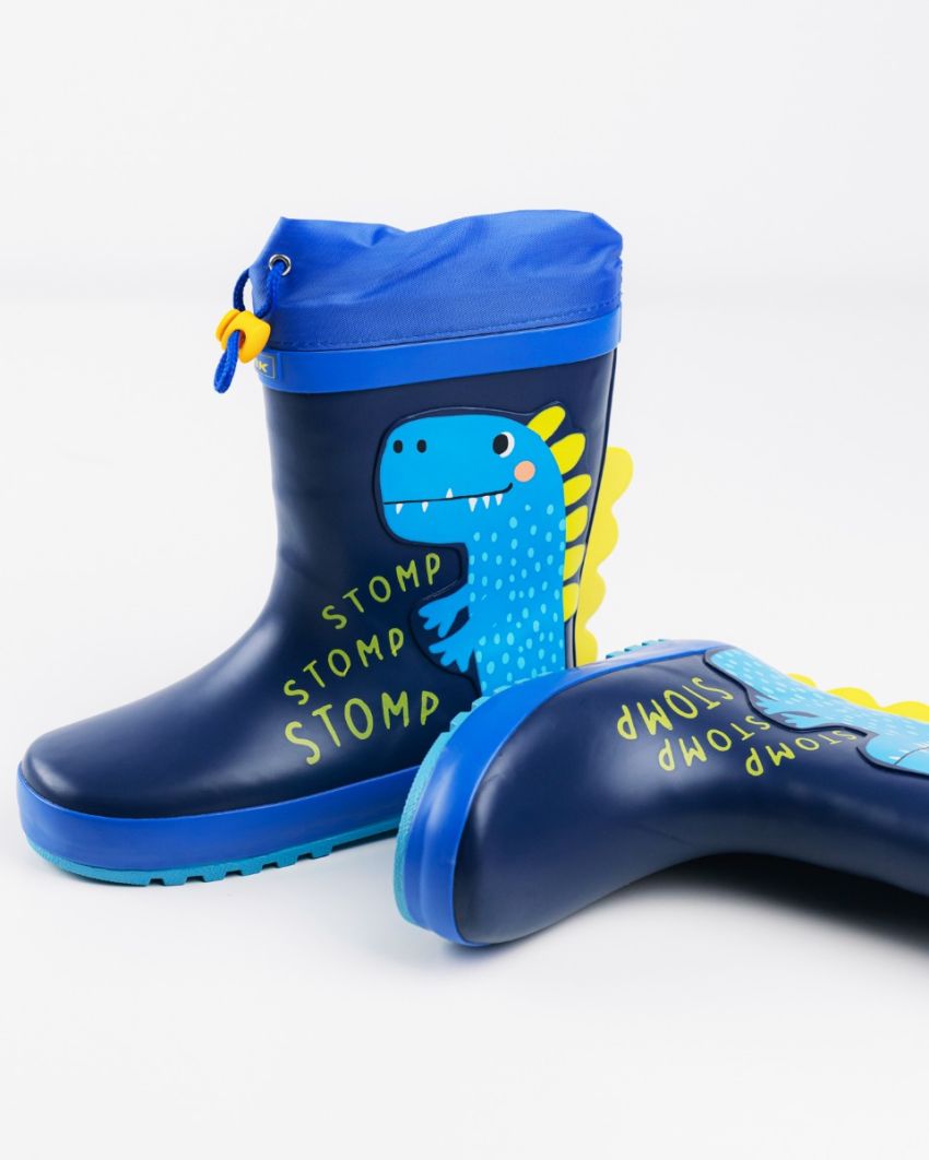 Wink - Aqqo - Dino navy warm lined kids rainboots