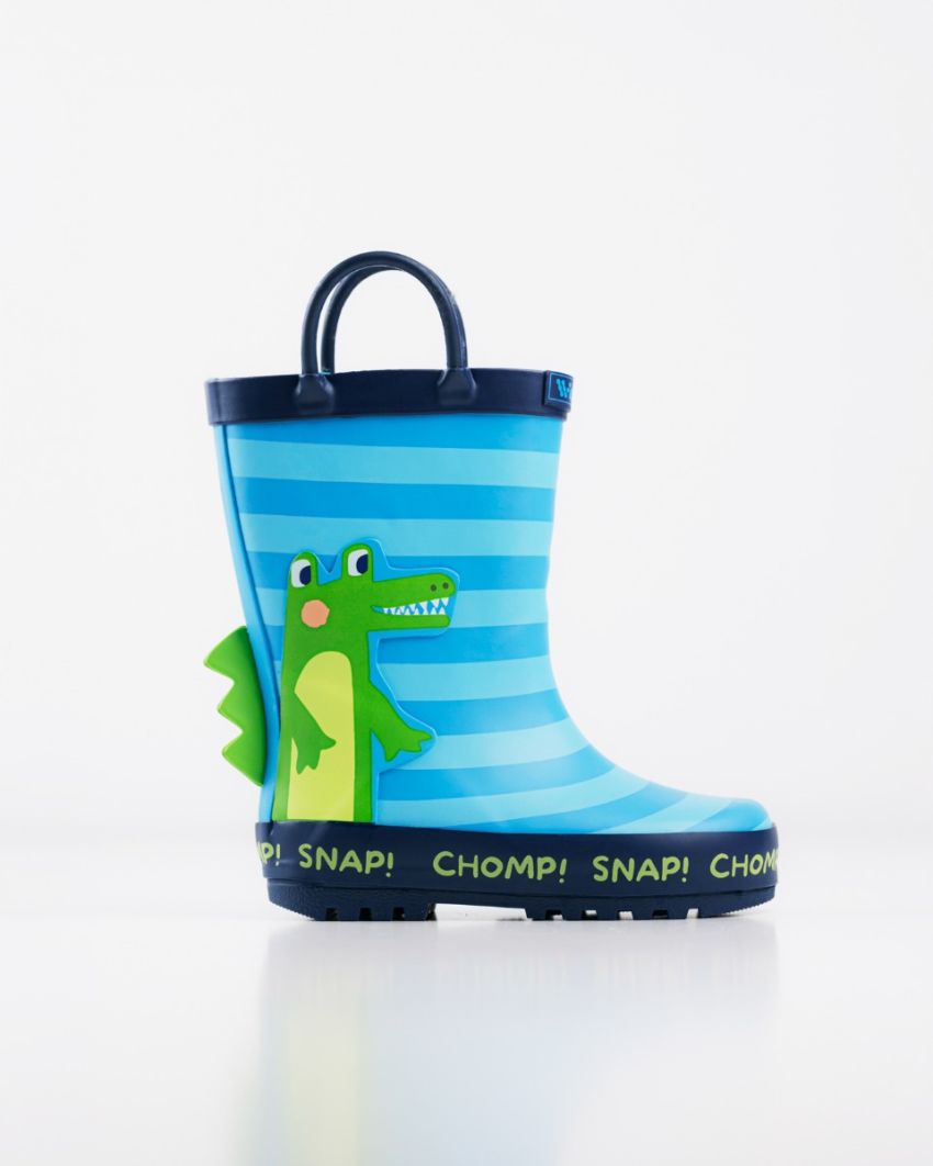 Wink - Aqqo - Aligator blue warm lined baby rainboots